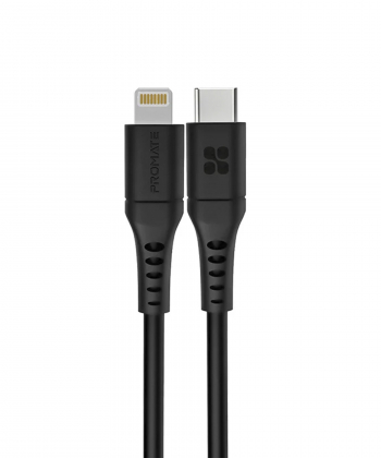 کابل USB-C به لایتنینگ شارژ سریع پرومیت مدل POWERLINK-120.BLACK به طول 1.2 متر