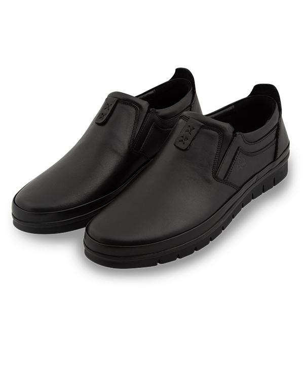 کفش اسپرت مردانه چرم طبیعی مشکی مارال چرم Maral Leather مدل New Force