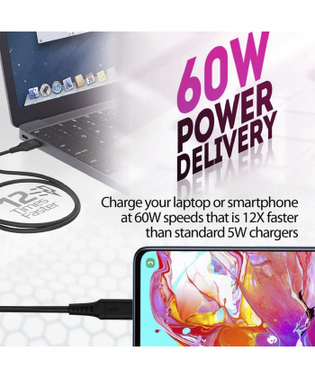 کابل USB-C شارژ سریع پرومیت مدل POWERLINK-CC200.BLACK به طول 2 متر