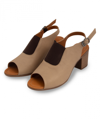 صندل زنانه پاشنه دار مارال چرم Maral Leather مدل Tinoos
