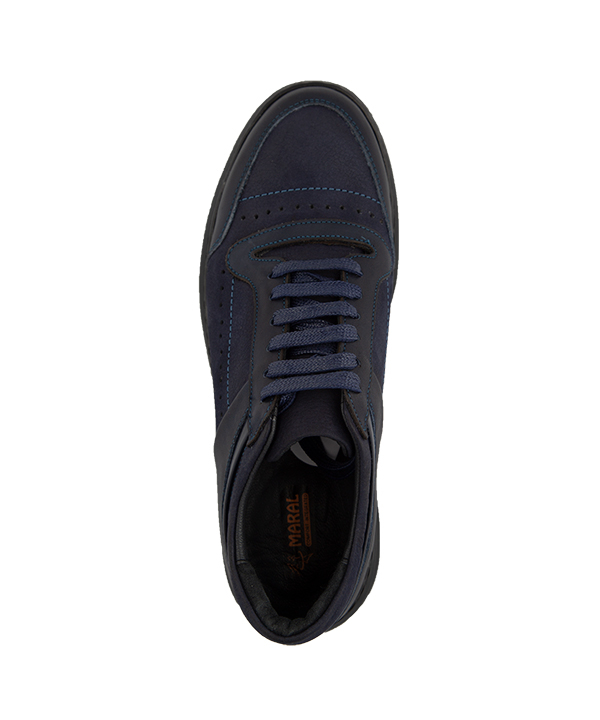 کفش بنددار سورمه ای مارال چرم Maral Leather مدل 12