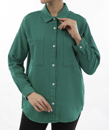 شومیز نخی آستین بلند زنانه برندس مدل K1011