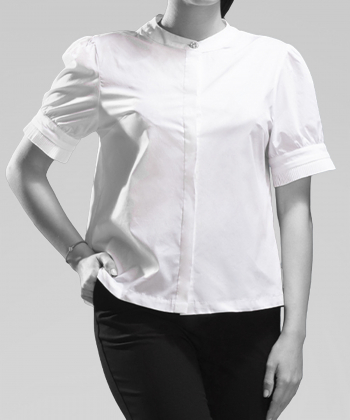 شومیز نخی آستین کوتاه زنانه برنس مدل آوین