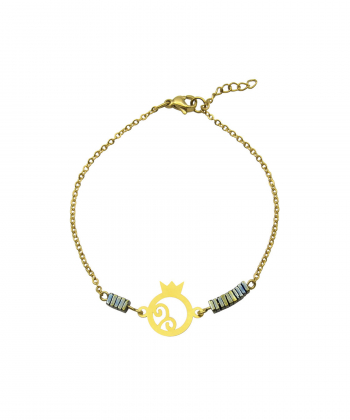 دستبند طلا زنانه مانچو Mancho طرح انار کد bfg180