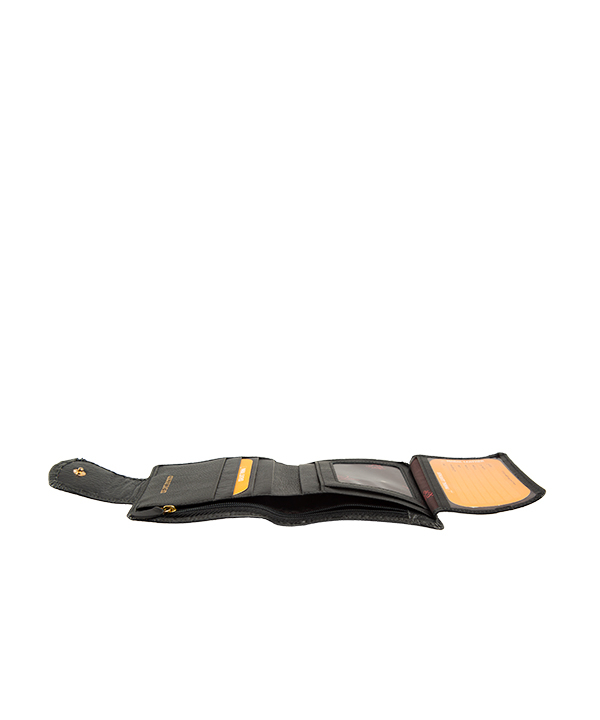 کیف پول دکمه ای کوچک زنانه مارال چرم Maral Leather مدل الیکا- مشکی