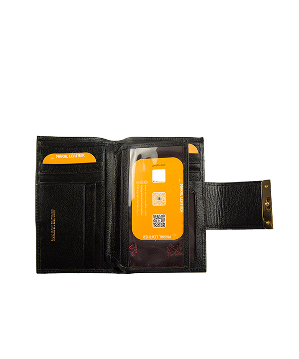 کیف پول تاشو دکمه دار مارال چرم Maral Leather مدل آتری
