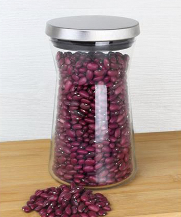 جا حبوبات شیشه‌ای 900CC ام جی اس MGS درب استیل
