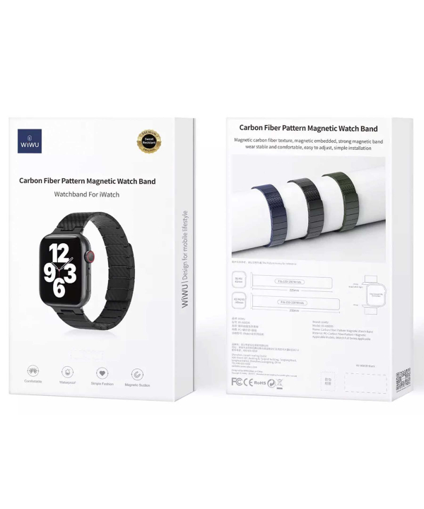 بند اپل واچ مگنتی با الگوی فیبر کربن ویوو WIWU 38/40/41MM watch band Wi-WB009