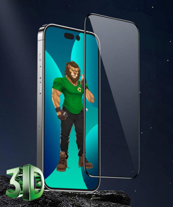 گلس آیفون 14 پلاس سه بعدی تمام صفحه گرین Green iPhone 14 Plus 3D HD-Pet Full Glass