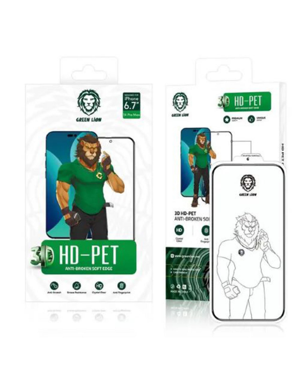گلس آیفون 14 پلاس سه بعدی تمام صفحه گرین Green iPhone 14 Plus 3D HD-Pet Full Glass