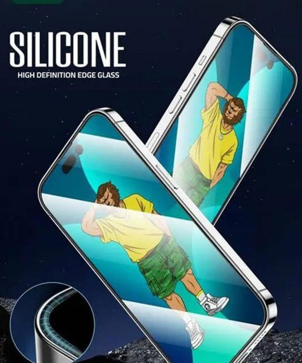 گلس آیفون 14 پلاس گرین Green iphone 14 Plus 3D Silicone Glass GN3DSHD14M