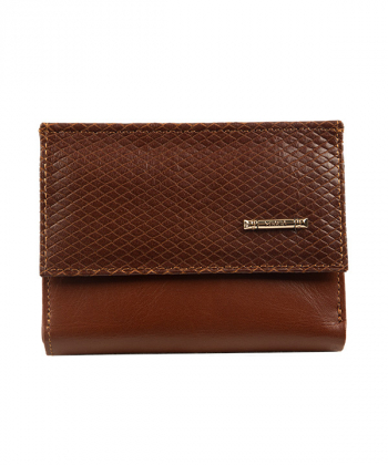 کیف پول کوچک زنانه مارال چرم Maral Leather مدل هور- عسلی