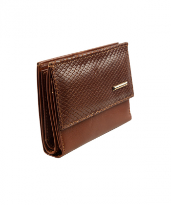 کیف پول کوچک زنانه مارال چرم Maral Leather مدل هور- عسلی