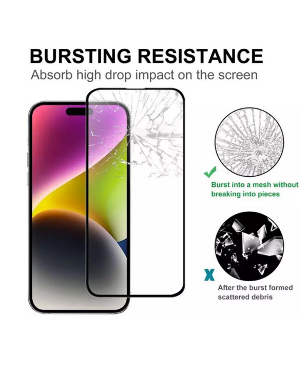 گلس تمام صفحه گوشی آیفون 15 و آیفون 15 پرو full glass screen protector apple iphone 15/15 Pro