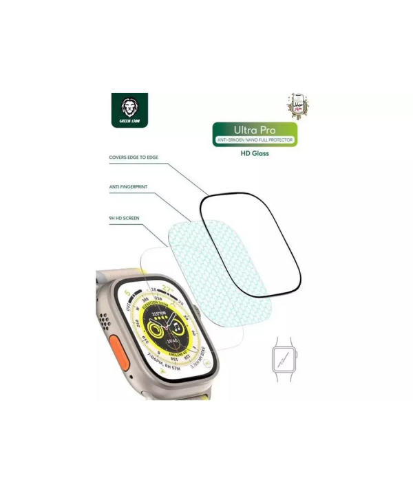 محافظ صفحه نمایش اپل واچ 49 میلی‌متری گرین لاین Green Lion Ultra Pro HD Glass Apple Watch GNHDGL49CL