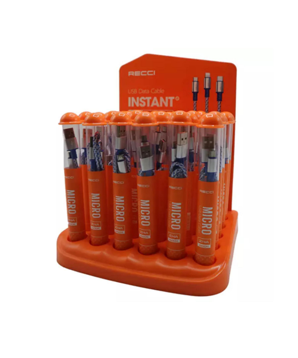 کابل شارژ سریع و انتقال دیتا یو اس بی به لایتنینگ یک متری 2.4 آمپر رسی RECCI Data Cable RTC-N37L