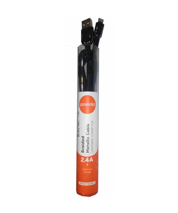 کابل شارژ یو اس بی به لایتنینگ 2.4 آمپر 1.2 متری پورودو Porodo PD-12TUBL lightning cable 1.2 m