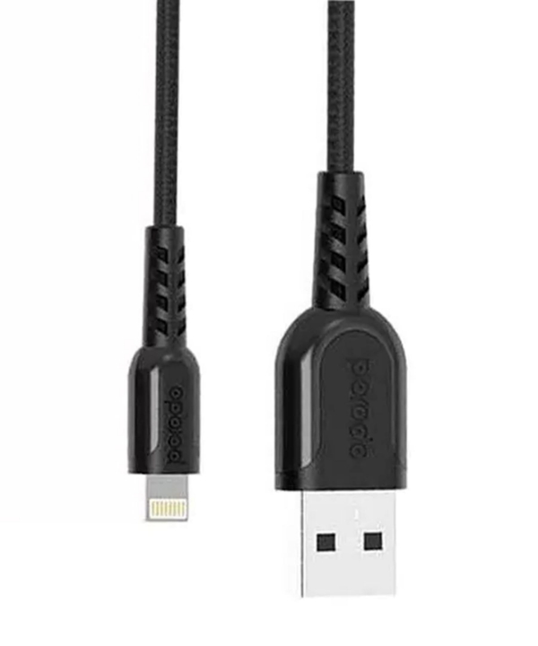 کابل شارژ یو اس بی به لایتنینگ 2.4 آمپر 1.2 متری پورودو Porodo PD-12TUBL lightning cable 1.2 m