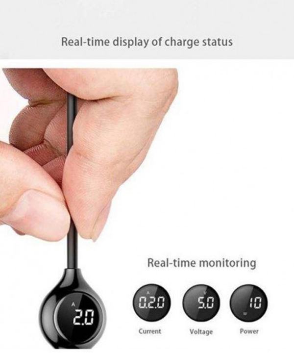 کابل لایتنینگ نمایشگردار بیسوس Baseus Big Eye Digital Display Lightning Cable 1.2m