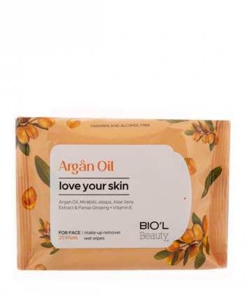 دستمال مرطوب آرایش صورت بیول BIOˊL مدل Argan Oil وزن 110 گرم