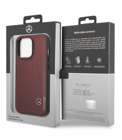 قاب چرمی آیفون 14 پرو طرح مرسدس بنز Mercedes-Benz Leather Case