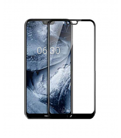 محافظ صفحه نمایش شیشه ای تمام چسب نوکیا Full Glass Screen Protector Nokia 6.1 Plus /Nokia X6