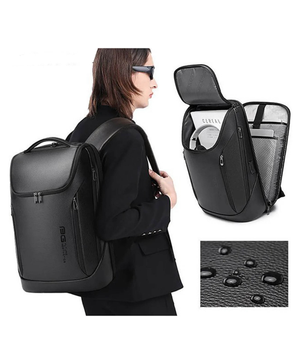 کوله پشتی لپ تاپ 15.6 اینچ چرم ضد آب یو اس بی دار بنج Bange BG-6623 Leather Laptop Backpack