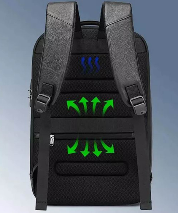 کوله پشتی لپ تاپ 15.6 اینچ چرم ضد آب یو اس بی دار بنج Bange BG-6623 Leather Laptop Backpack