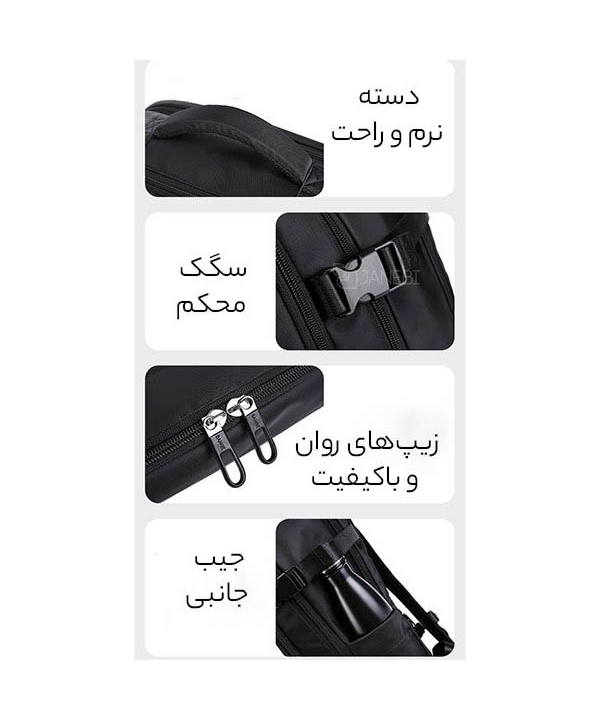 کوله پشتی لپ تاپ 15.6 اینچ سفری یو اس بی دار بنج BANGE BG-1801 Waterproof Multifunctional Laptop Backpack
