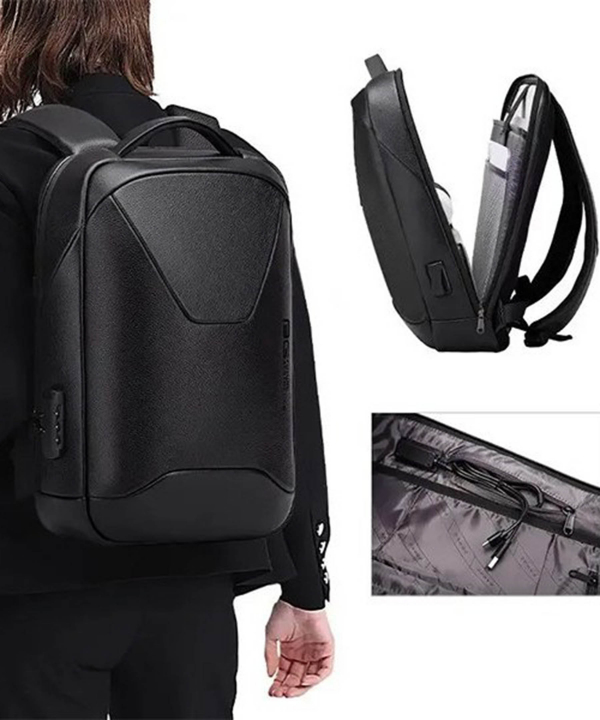 کوله پشتی لپ تاپ 15.6 اینچ مسافرتی ضد سرقت بنج Bange BG-6621 Leather Anti Theft Travel Backpack
