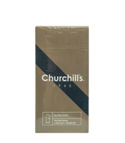 کاندوم بسیار نازک حاوی ماده تاخیری چرچیلز Churchills مدل Ultra Thin بسته 12 عددی