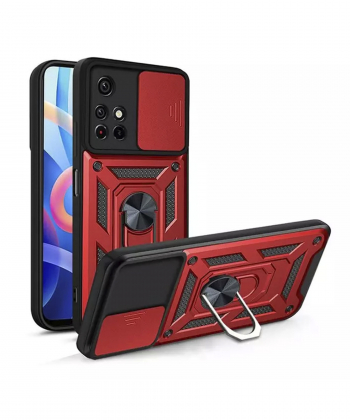 قاب محافظ لنز و حلقه دار شیائومی Xiaomi Redmi Note 11 Pro China Slide Camera & Ring Holder Stand Case