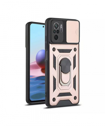 قاب محافظ لنز و حلقه دار شیائومی Xiaomi Redmi Note 10 4G Slide Camera & Ring Holder Stand Case