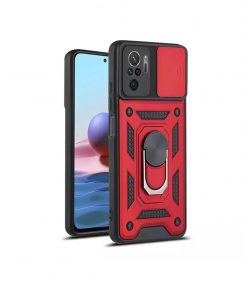 قاب محافظ لنز و حلقه دار شیائومی Xiaomi Redmi Note 10 4G Slide Camera & Ring Holder Stand Case