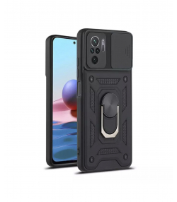 قاب محافظ لنز و حلقه دار شیائومی Xiaomi Redmi Note 10 4G Slide Camera & Ring Holder Stand Case