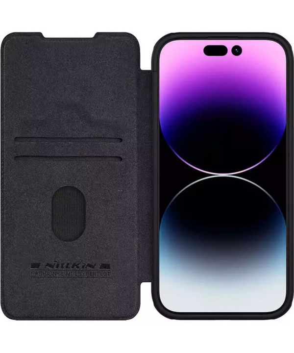کیف کلاسوری آیفون 15 پرو نیلکین Nillkin Apple iPhone 15 Pro Qin Pro leather case