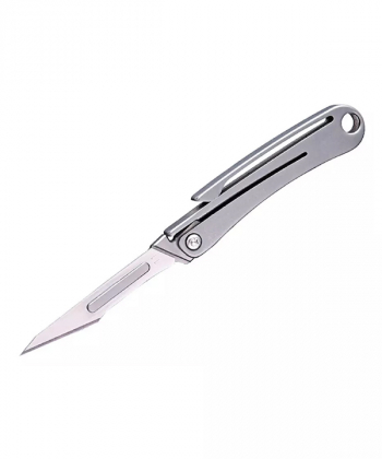 چاقوی آنباکسینگ تیتانیومی تاشو دارای دو نوع تیغه قابل تعویض Replaceable Blade Unboxing Knife