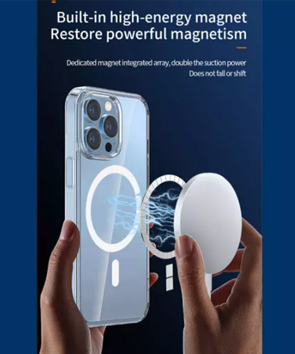 قاب مگنتی شفاف آیفون 14 پرومکس 6.7 اینچ ویوو Wiwu Crystal Magnetic Phone case IP14 6.7' pro Max MCC-101