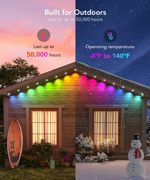 ریسه هوشمند فضای باز 30 متری گووی Govee مدل Govee Permanent Outdoor Lights 100ft H705A