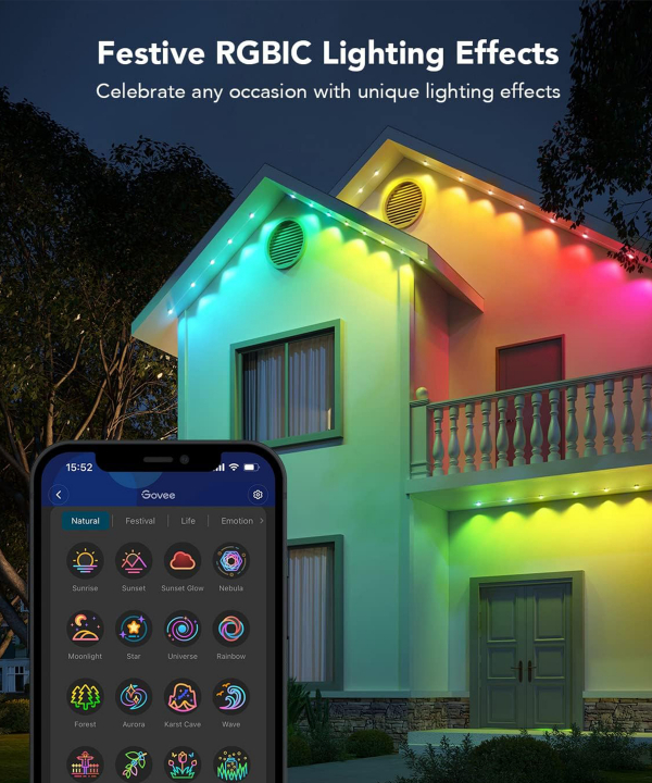 ریسه هوشمند فضای باز 30 متری گووی Govee مدل Govee Permanent Outdoor Lights 100ft H705A