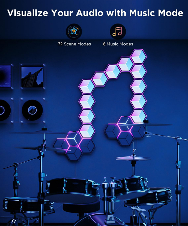 پنل روشنایی هوشمند 7 عددی گووی Govee مدل Govee Glide Hexagon Light Panels Ultra H606A