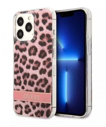 قاب محافظ براق آیفون 13 پرو مکس طرح پلنگی CG Mobile iphone 13 Pro Max Guess Leopard Hard Case