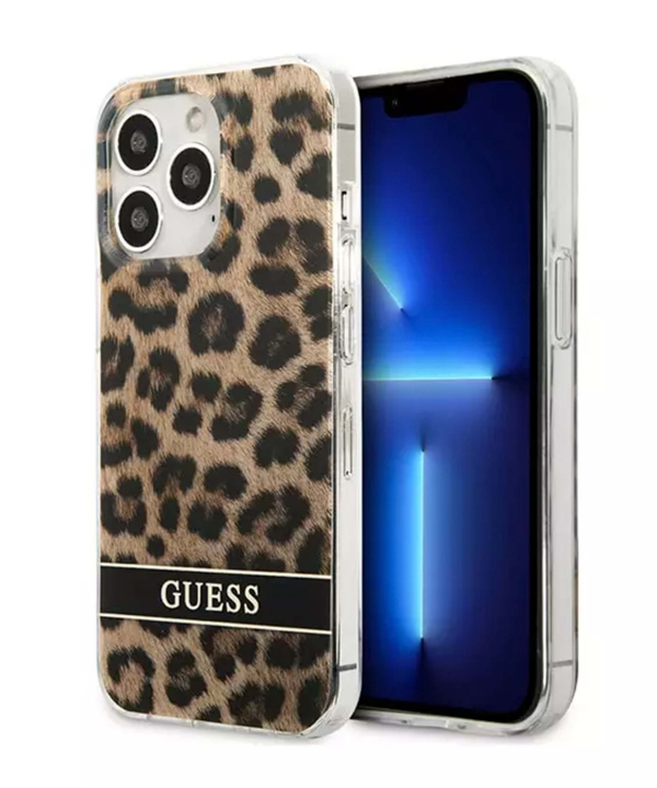 قاب محافظ براق آیفون 13 پرو مکس طرح پلنگی CG Mobile iphone 13 Pro Max Guess Leopard Hard Case