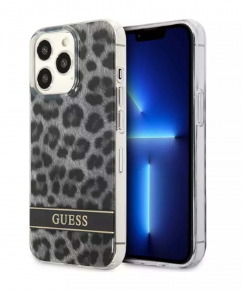 قاب محافظ براق آیفون 13 پرو مکس طرح پلنگی CG Mobile iphone 13 Pro Max Guess Leopard Hard Case