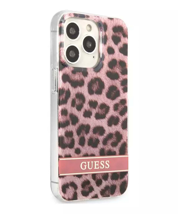 قاب محافظ براق آیفون 13 پرو مکس طرح پلنگی CG Mobile iphone 13 Pro Max Guess Leopard Hard Case