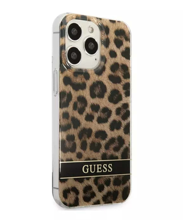 قاب محافظ براق آیفون 13 پرو مکس طرح پلنگی CG Mobile iphone 13 Pro Max Guess Leopard Hard Case