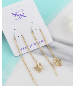 گوشواره زنانه بخیه ای وای اس ایکس YSX مدل پروانه کد AAC-719