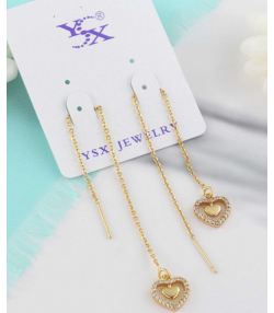 گوشواره زنانه بخیه ای وای اس ایکس YSX مدل قلب کد AAC-717
