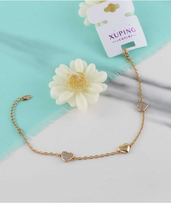 دستبند زنجیری زنانه ژوپینگ Xuping مدل قلب کد AAD-454