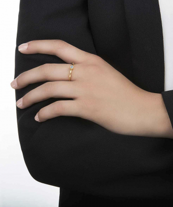 انگشتر تک نگین باریک کیا گالری Kia Gallery کد RM296